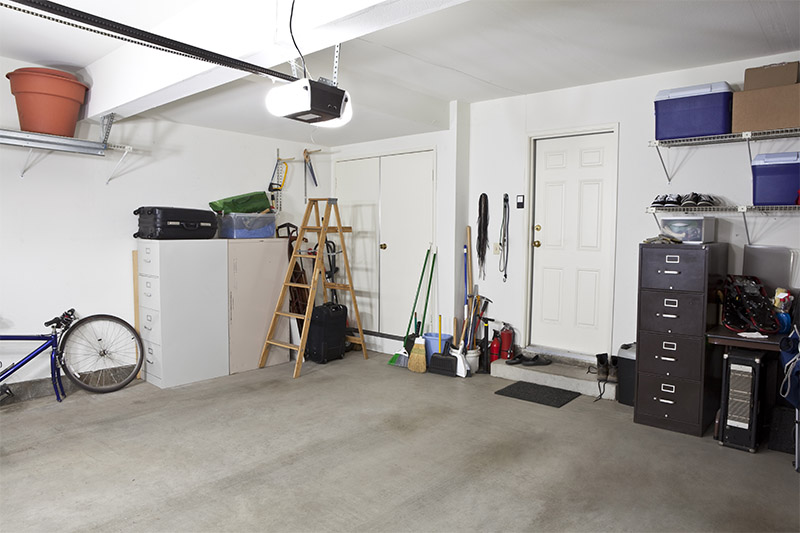 Inside view of an organized garage